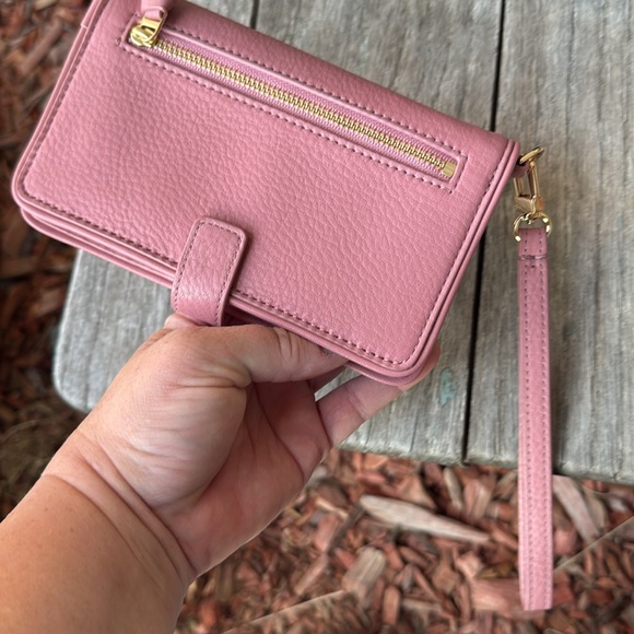 Tory Burch Rose w/Gold (Pink Magnolia Britten) Soft Leather Wallet/Wristlet - Picture 7 of 15